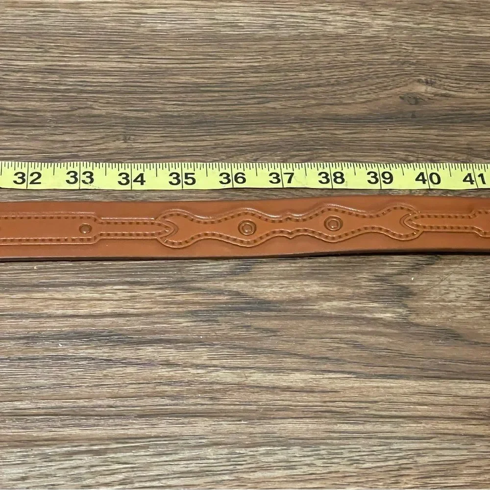 Lord Leather Belt Made In Italy Tan with Silver Tone Buckle